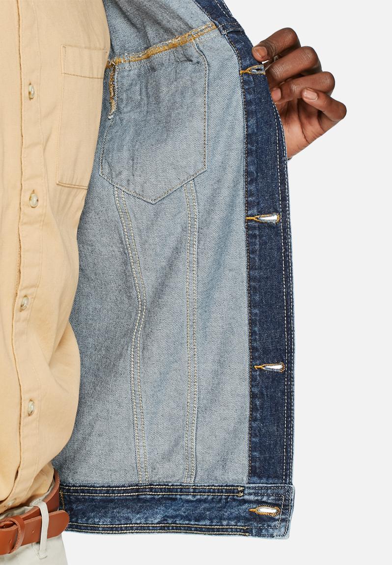JACK and JONES denim rider jacket, women's size S cotton blue type Vintage Second Hand