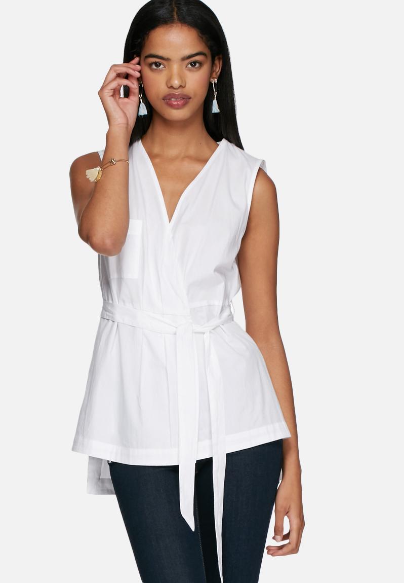 Cotton wrap shirt - white Neon Rose Blouses | Superbalist.com