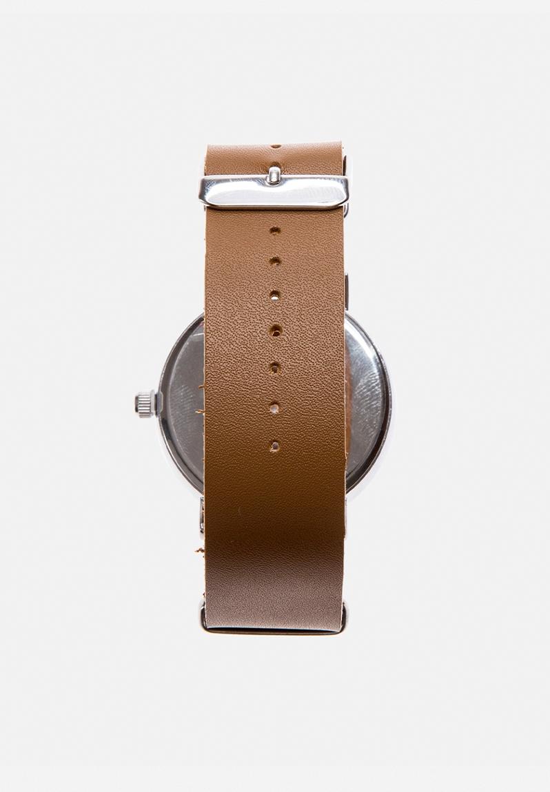 Harold white face brown leather CHPO Watches