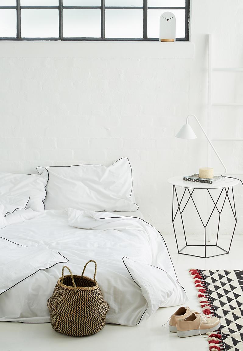 Black piping duvet set white Sixth Floor Bedding