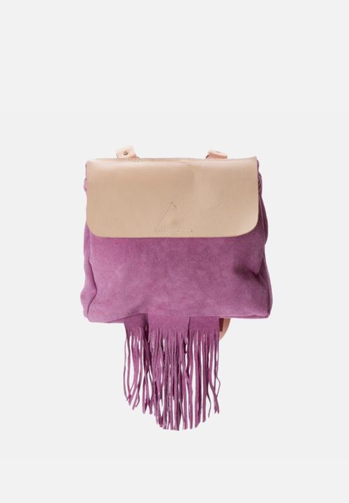 lilac suede bag