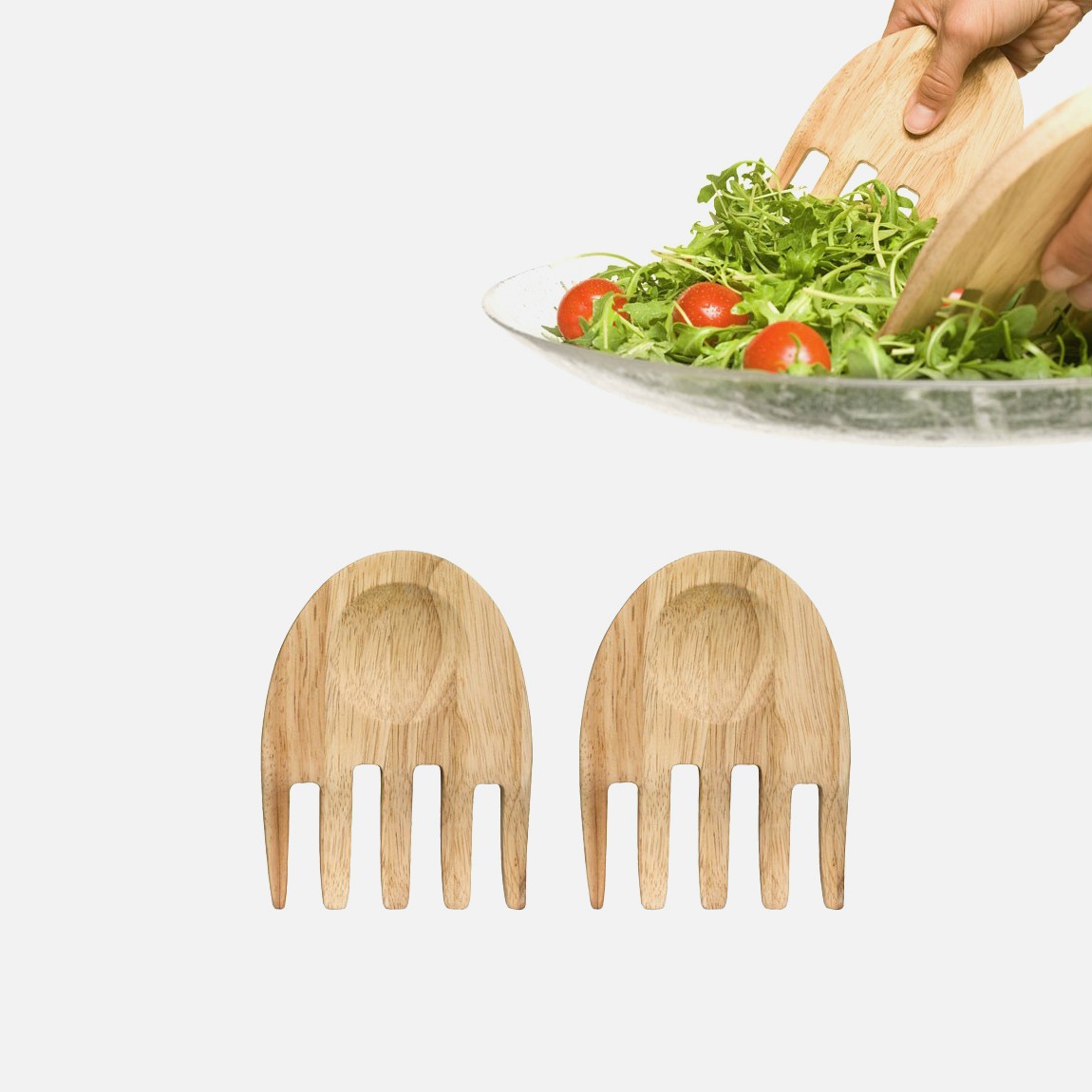 Hand Salad Utensils Set Brown Sagaform Dining